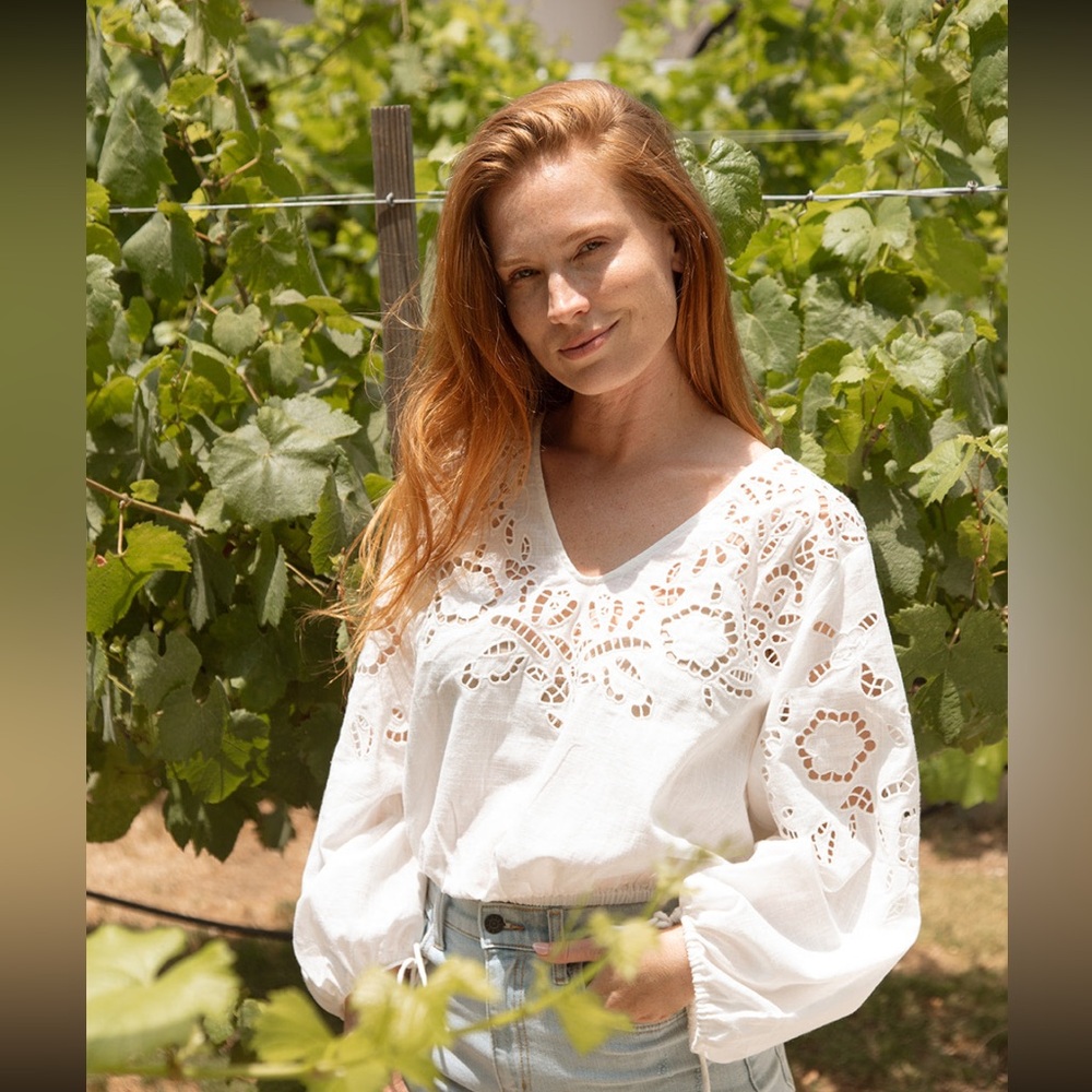 Carly Jean Los Angeles: White Eyelet Blouse(Bekah Blouse)